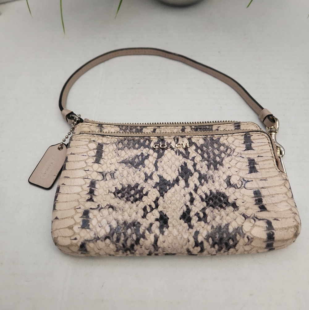 Coach Python Print Wristlet Snakeskin Pattern In … - image 6
